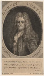 Thomas dUrfey, gravert av George Vertue (1683-1756), 1732